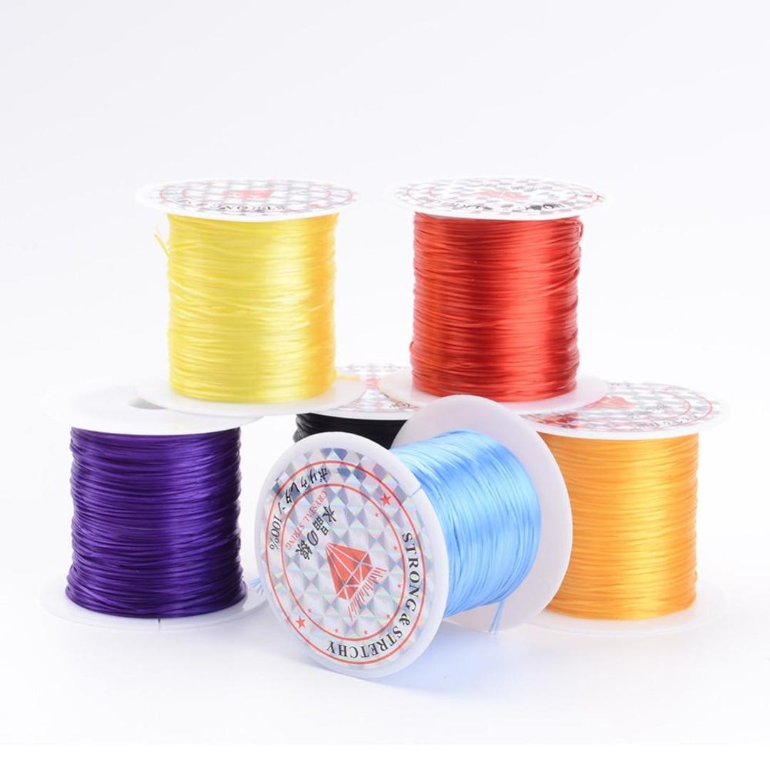 B Flat Crystal Elastic Beading Thread Mixed Color, 0.8mm, About 10.93 ...