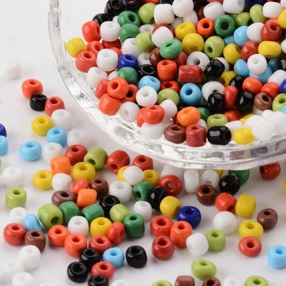 Pound Seed Bead Lot Glass Mixed Opaque Color Round 4mm SEEDJJ