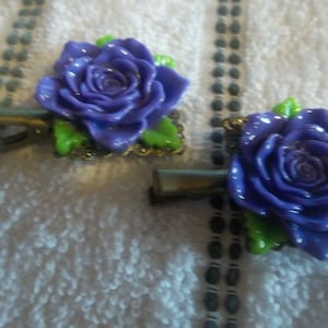 Jewelry Hair clips unicorn & flower style 2 sets (4) alligator clamp style F41   E &lt;&gt;&lt;