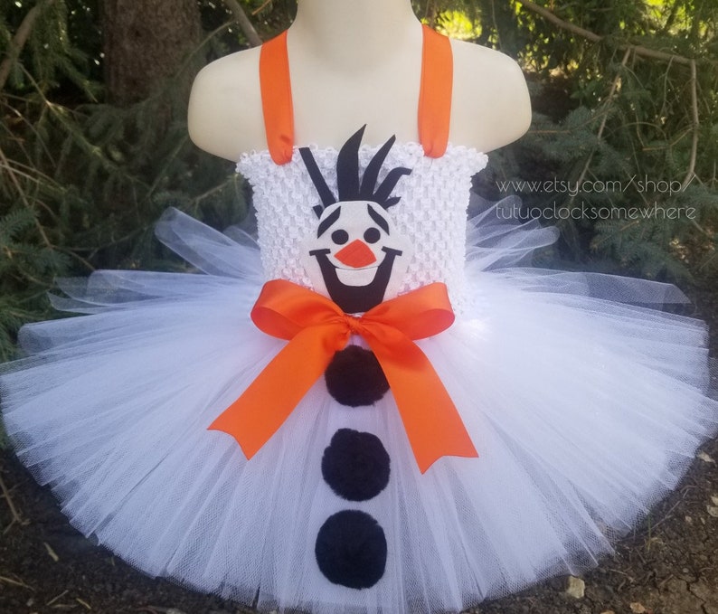 Olaf Tutu Dress Snowman Frozen Elsa Anna Winter First Birthday Party Birthday Outfit Cake Smash Halloween Costume Baby Infant Toddler Girl