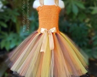 Customizable Reeses Tutu Dress Peanut Butter Pieces Candy Fall Autumn Thanksgiving Fawn Halloween First Birthday Party Baby Infant Toddler