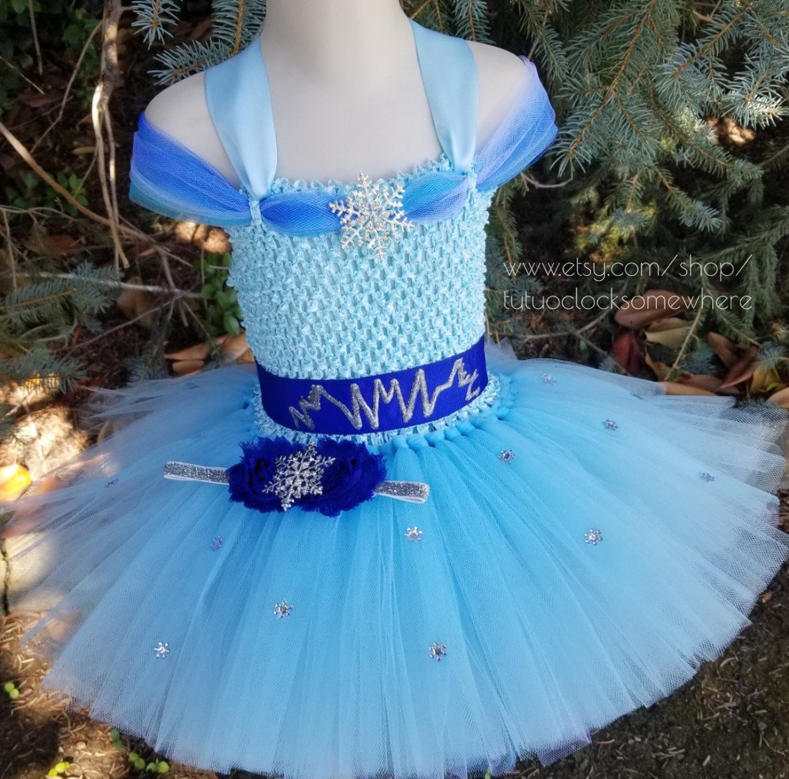 2-Piece Set Frozen 2 Tutu Dress Snowflake Headband Anna Queen | Etsy