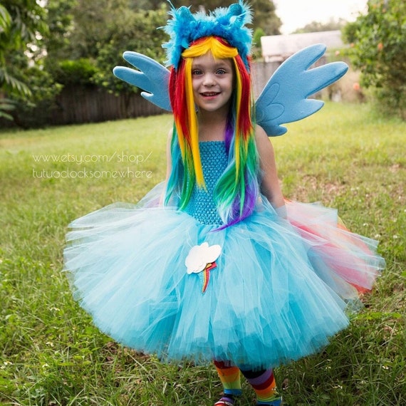 2-piece Set Pony Tutu Dress Pony Headband Rainbow Dash Pinkie | Etsy