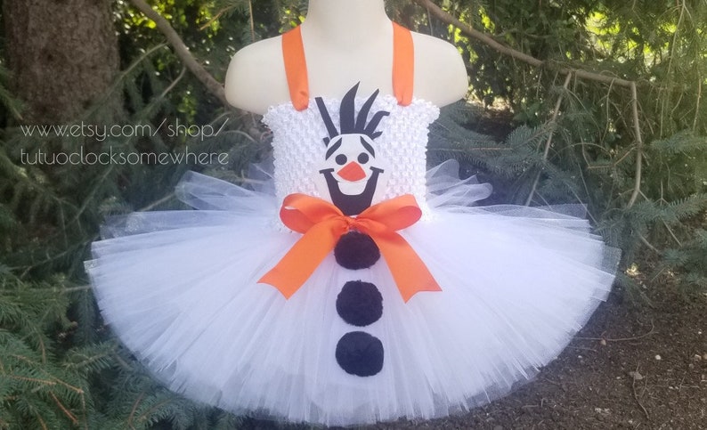 Olaf Tutu Dress Snowman Frozen Elsa Anna Winter First Birthday Party Birthday Outfit Cake Smash Halloween Costume Baby Infant Toddler Girl