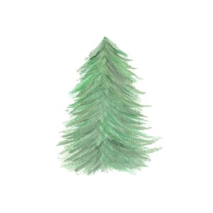 Klassieke handgeschilderde kerstboomkaart downloaden