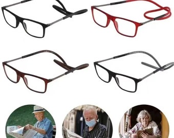 Magnetic Reading Glasses portable folding neck hanging presbyopic glasses high definition resin fashion reading glasses