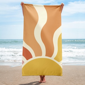 Sunburst Strandtuch | Pool-Handtuch | Sonniges Badetuch | Gemütliche Kokosnuss | Kokosnuss Mädchen