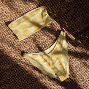 Hibiscus Glow Tube Top Bikini | Yellow Bandeau Bikini | Tropical Flowers | Strapless Bikini | Comfy Coconut | Coconut Girl