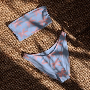Cotton Candy Palms Tube Top Bikini | Bandeau Bikini | Pink Palm Trees | Strapless Bikini | Comfy Coconut | Coconut Girl