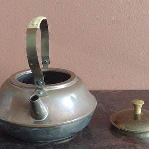 Vintage Mid Century Modern M Made in Holland Copper & Brass Teapot 7 Bild 3
