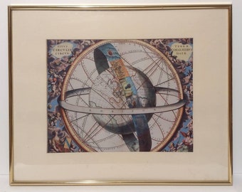 Vintage Andreas Cellarius Lithograph Harmonia Macrocosmica Plate 11 The Location of the Earth 20x16