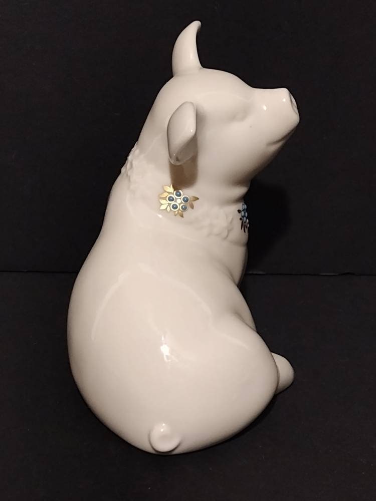 値下げ　希少　美品　LENOX PIGLET 置物　ハート Vintage 1992 Lenox China Jewels Piglet Porcelain Figurine