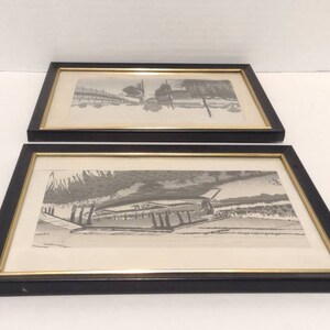 Vintage Okuyama Gihachiro Woodblock Print Boat Waterscape Scenes 9x7 image 9