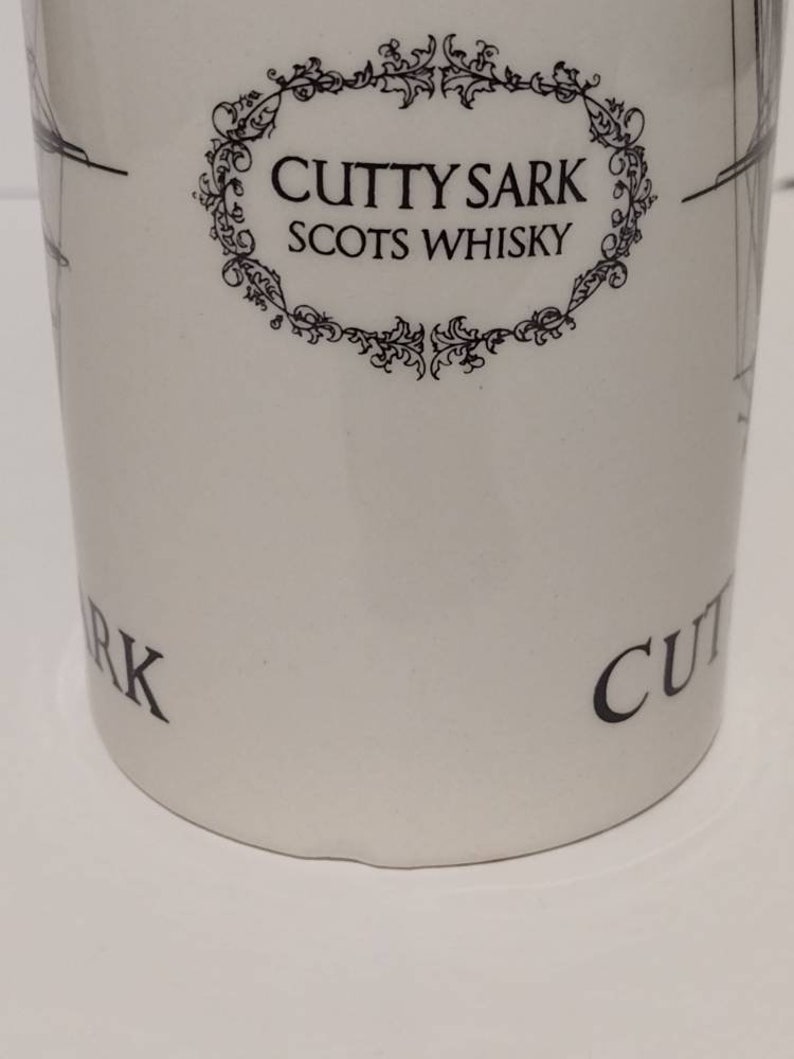 Vintage 1970s Cutty Sark Scots Whiskey Ceramic Pitcher Barware Coastal Decor Vase Made in Japan 6 image 9