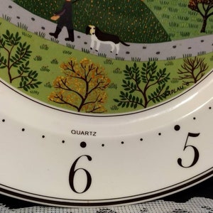 Vintage Villeroy & Boch Naif Porcelain Wall Clock Plate Hubter and Dog Laplau Luxembourg 11 image 4