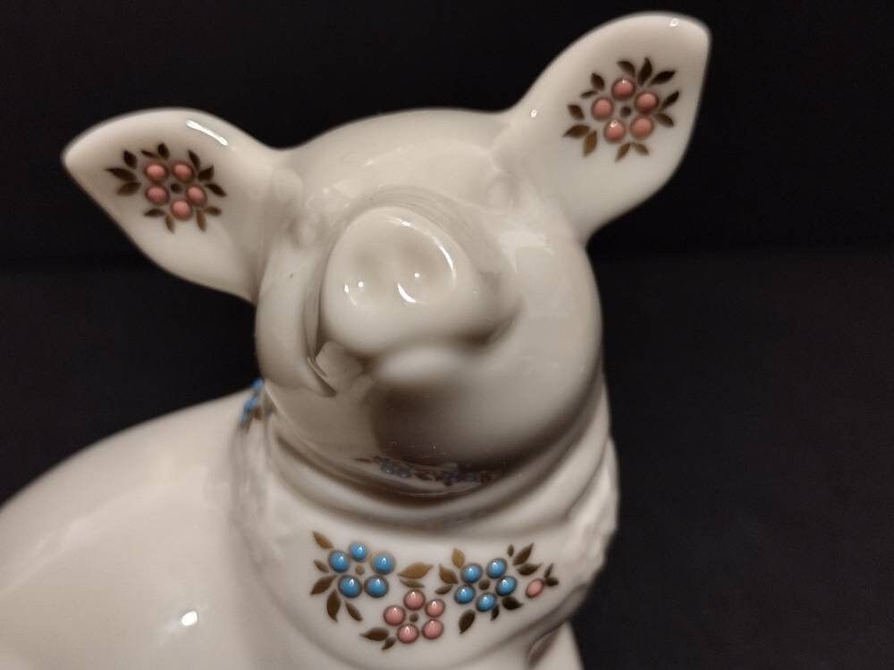 値下げ　希少　美品　LENOX PIGLET 置物　ハート Vintage 1992 Lenox China Jewels Piglet Porcelain Figurine