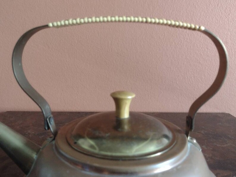 Vintage Mid Century Modern M Made in Holland Copper & Brass Teapot 7 image 9