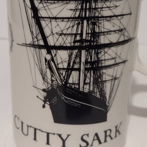 Vintage 1970s Cutty Sark Scots Whiskey Ceramic Pitcher Barware Coastal Decor Vase Made in Japan 6 image 8