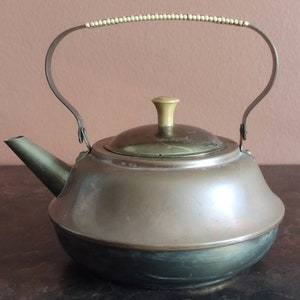 Vintage Mid Century Modern M Made in Holland Copper & Brass Teapot 7 image 1