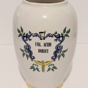 Vintage Fashioned by Blair Porcelain Caduceus Apothecary Vase Made in USA 7 image 1
