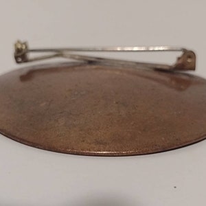 Vintage Artisan Handcrafted Enamel on Copper Modernist Brooch 2 image 4