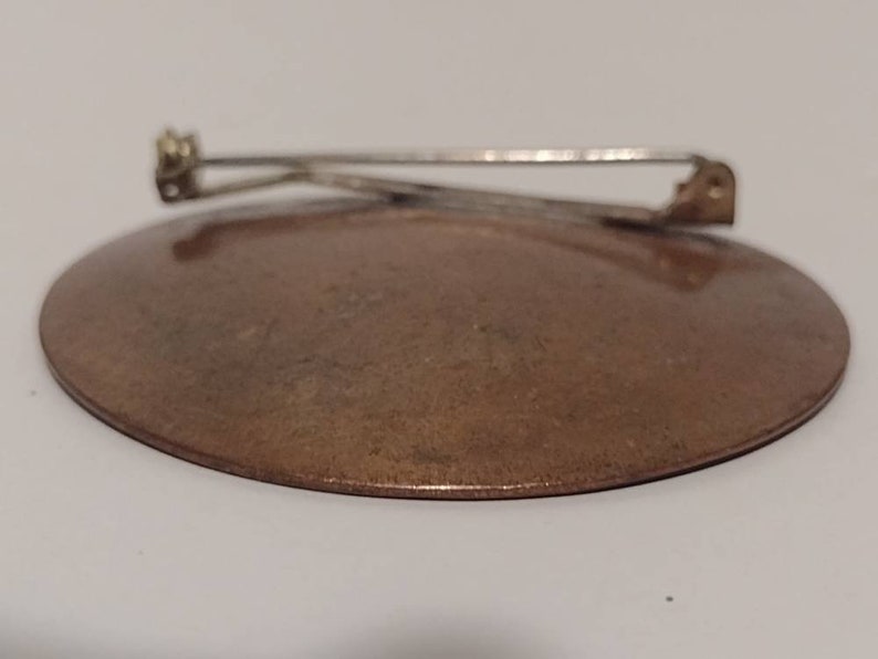 Vintage Artisan Handcrafted Enamel on Copper Modernist Brooch 2 image 4