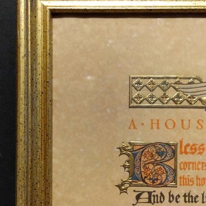 Vintage Arthur Guiterman A House Blessing Embossed Print Edward Gross Co 12x17 image 8