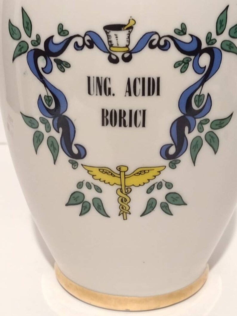 Vintage Fashioned by Blair Porcelain Caduceus Apothecary Vase Made in USA 7 image 9