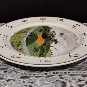 Vintage Villeroy & Boch Naif Porcelain Wall Clock Plate Hubter and Dog Laplau Luxembourg 11 image 5