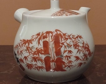 Japanese Yokode No Kyusu Painted Porcelain Side Handle Teapot 6"