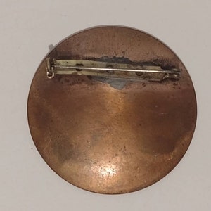 Vintage Artisan Handcrafted Enamel on Copper Modernist Brooch 2 image 5