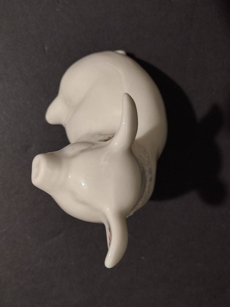 値下げ 希少 美品 LENOX PIGLET 置物 ハート Vintage 1992 Lenox China Jewels Piglet Porcelain Figurine