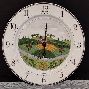 Vintage Villeroy & Boch Naif Porcelain Wall Clock Plate Hubter and Dog Laplau Luxembourg 11 image 1