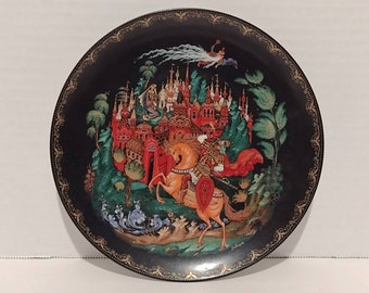 Vintage Tianex Russian Legends Fairytale "Rusian and Ludmilla" Plate 1988 Collectible Plate