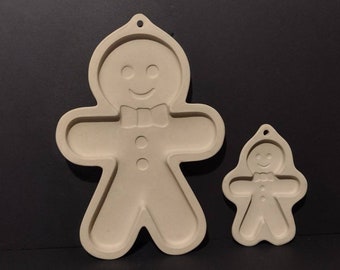 Vintage 1996 Sassafras Superstone Cookie Mold Gingerbread Man Giant Mold Christmas Cookie Mold 12"