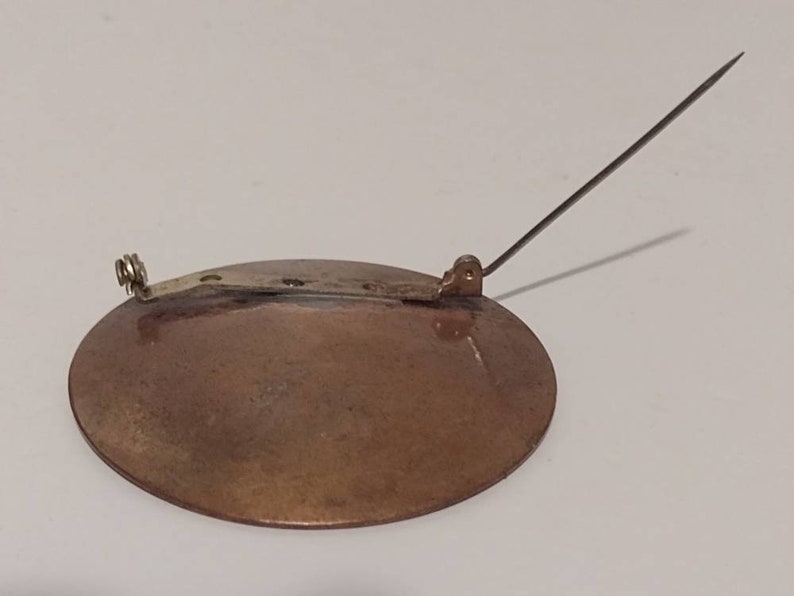 Vintage Artisan Handcrafted Enamel on Copper Modernist Brooch 2 image 6