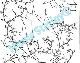 Vines - Printable Adult Colouring Page - Instant Download Adult Coloring Page - Instant Print Kids Colouring Page