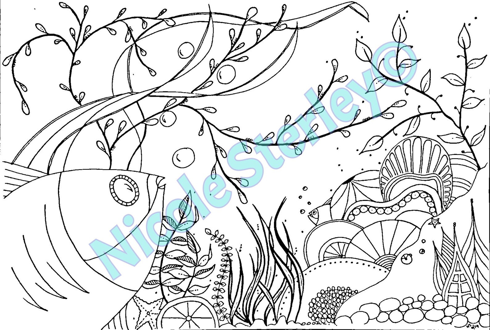 Deep Sea Printable Adult Colouring Page Instant Download | Etsy