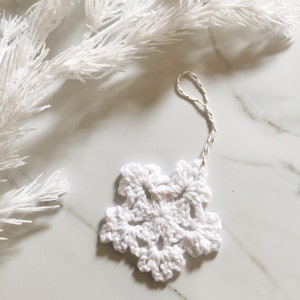 Crocheted Dainty Snowflake Yarn Christmas Ornament