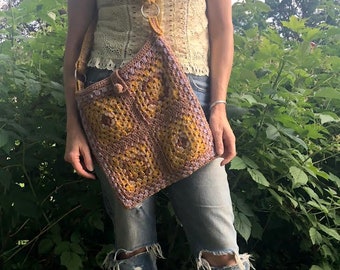 Hand Crocheted Cotton Bohemian Hippie Chic Bag Purse