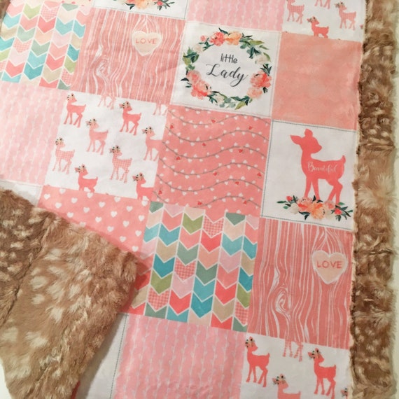 Minky Blanket Girl Gifts Minky Baby Blanket Baby Girl Blanket Etsy