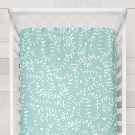 Aqua Crib Sheet Aqua Nursery New Baby Gift Set Aqua Crib Etsy
