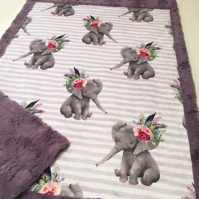 Elephant Minky Baby Blanket Elephant Nursery Bedding Elephant Baby Room Elephant Gifts Elephant Baby Gift Girl Elephant Baby Blanket Minky