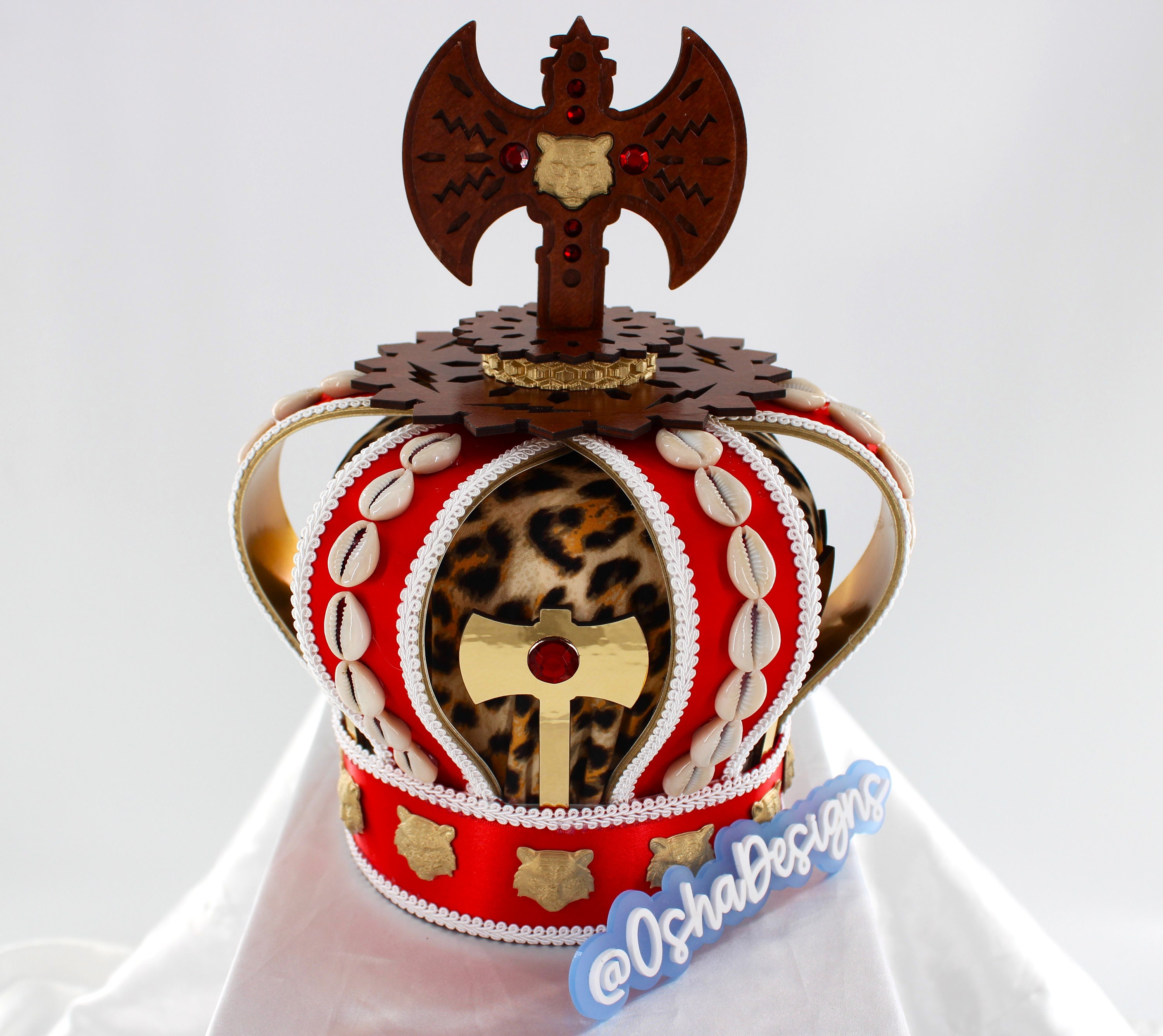 Santeria Yoruba. Decorated Brass Crown for Elegua Orisha. Corona De Metal  Dorado Para Elegua .various Sizes 