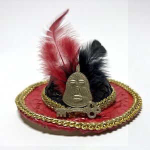 Black and Red Little Hat for Elegua, Santeria, Ifa, Babalawos, Orishas, Yoruba Religion