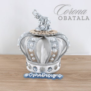 Obatala Oshanla Crown with Elephant Corona Obatala Tools Santeria Orishas AfroCuban Religion