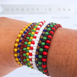 Orishas Stretch Bracelet Ildes de Santo Oshun Orula Eleggua Yemaya Iyawo Lucumi Santeria Yoruba Religion Orisa
