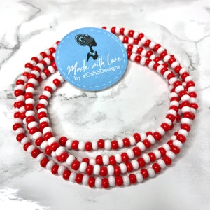 Shango Chango Eleke Santeria Orishas Lucumi Yoruba Kabiosile Iyawo White and Red Beaded Necklace