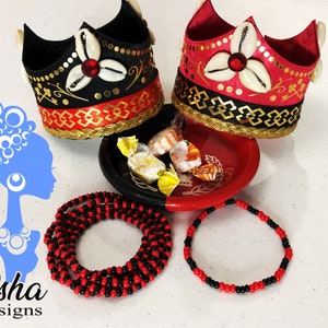 Elegua Crown Dish Eleke and Bracelet Set Orishas Santeria Ifa Yoruba Lucumi