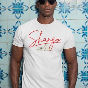 Shango Short Sleeve Men T-Shirt 100% Cotton Santeria Yoruba